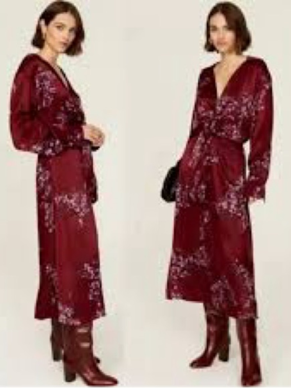 Vince Burgundy Floral Maxi Dress